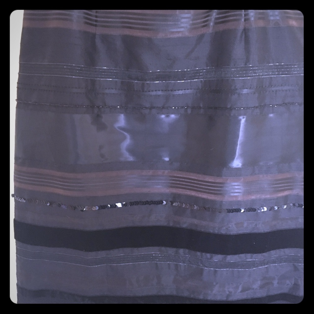 Silk skirt trimmed with lace, velvet, and beads